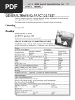 General Training Practice Test: Listening Reading