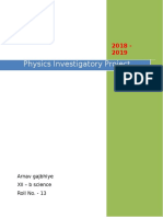 Physics Investigatory Project: Arnav Gajbhiye XII - B Science Roll No. - 13