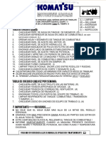 Material Motoniveladoras Checklist Chequeo Diario Niveles Limpieza Engrase Ajustes Inspecciones Semana Chequeo