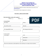 Delta Application Form and Pre-Interview Task 0