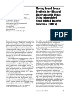 Moving Sound Source Synthesis For Binaural Electroacoustic Music Using Interpolated Head-Related Transfer Functions (HRTFS)