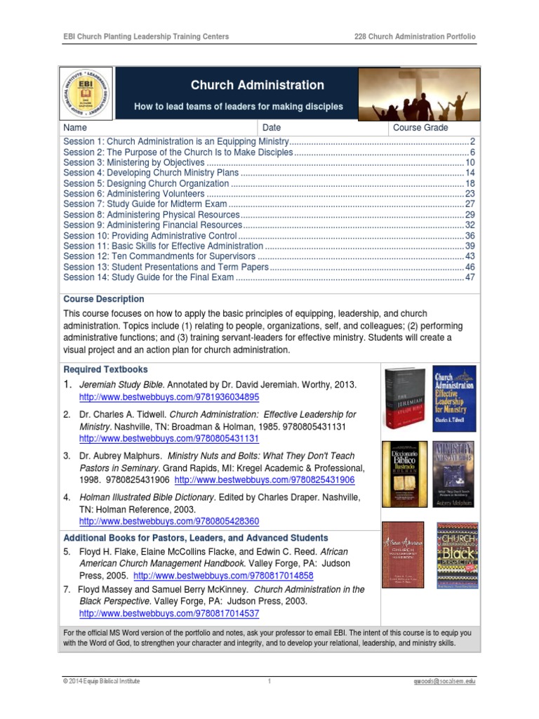 228 Church Administration Portfolio | PDF | Leadership | Memory
