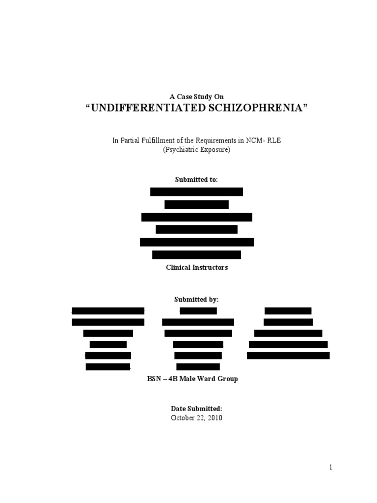 case study schizophrenia