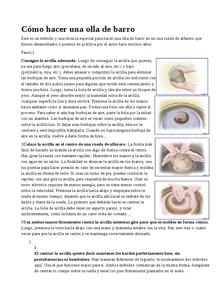 Cómo Hacer Una Olla de Barro | PDF | Arcilla | Mano