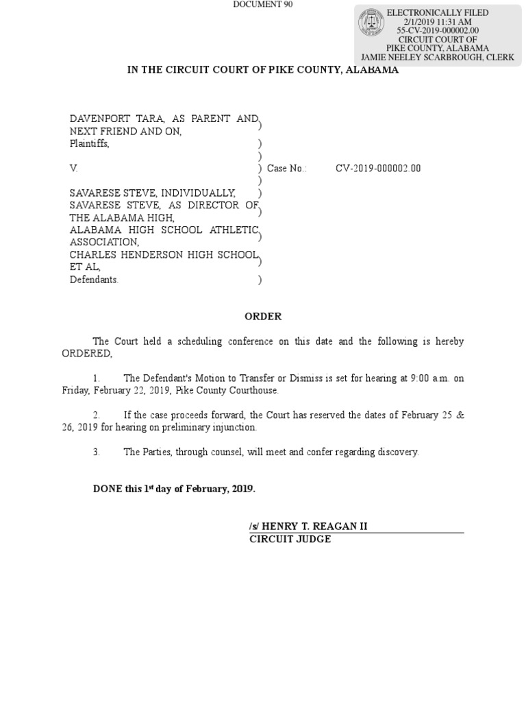 Judge's Order, Feb. 1, 2019 | PDF