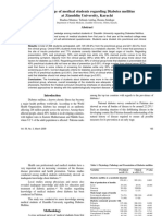 Original Article Knowledge of Medical Students Regarding Diabetes Mellitus at Ziauddin University, Karachi