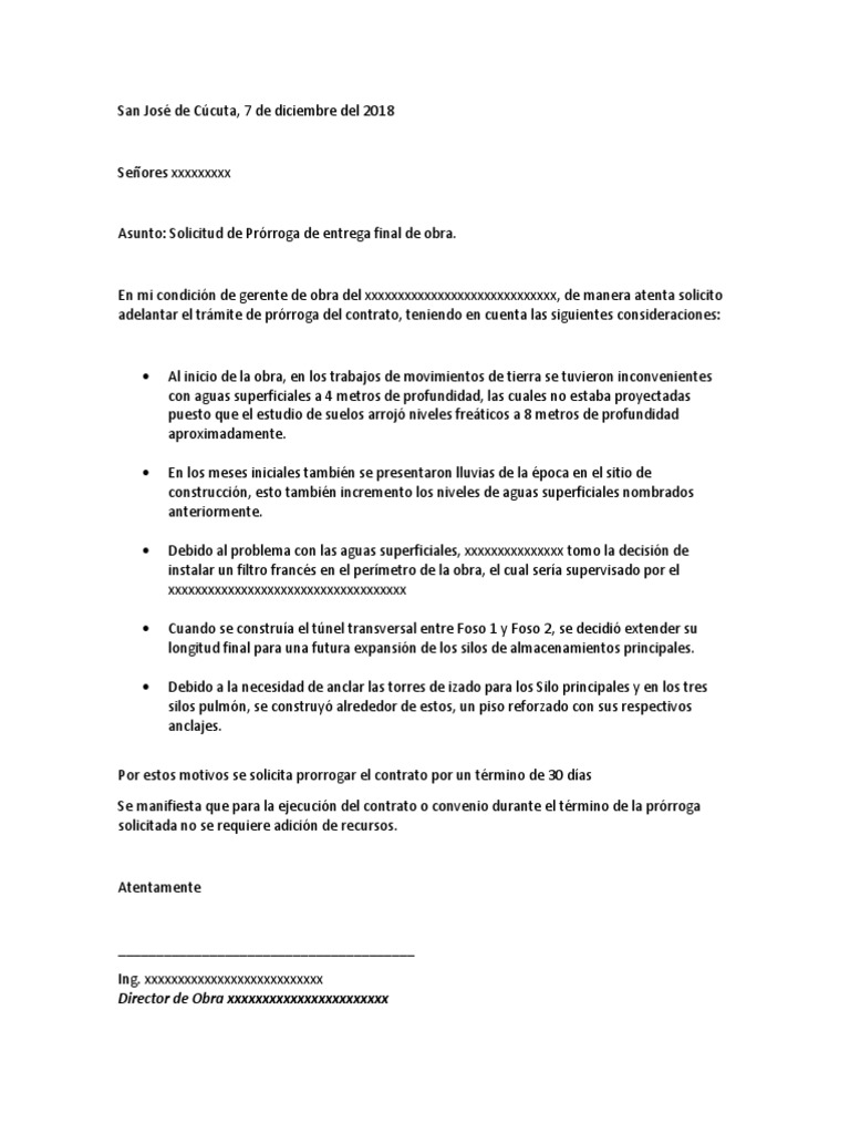 Carta Prorroga | PDF