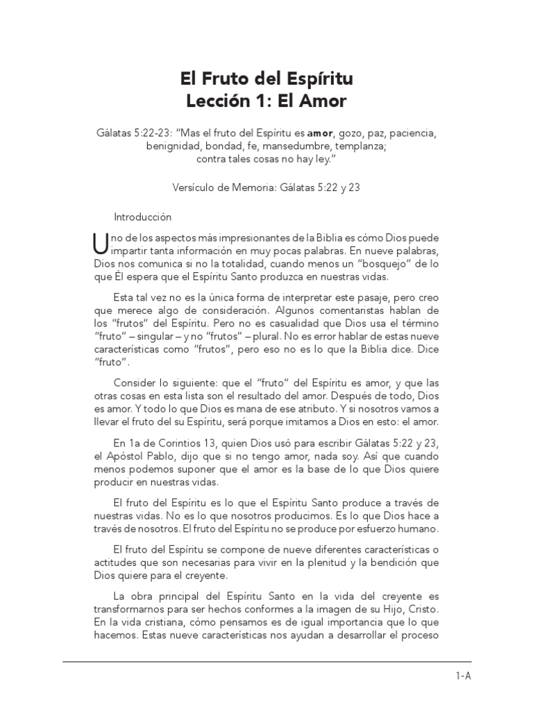 Fruto del Espíritu: Amor y Gozo | PDF | Cristo (título) | espíritu Santo