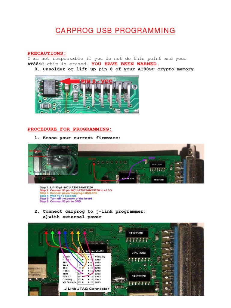 Carprog Usb Programming: Precautions: You Have Been Warned | PDF
