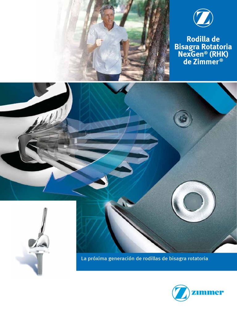 Zimmer Nexgen Rotating Hinge Knee RHK Brochure Es PDF Rodilla Hueso