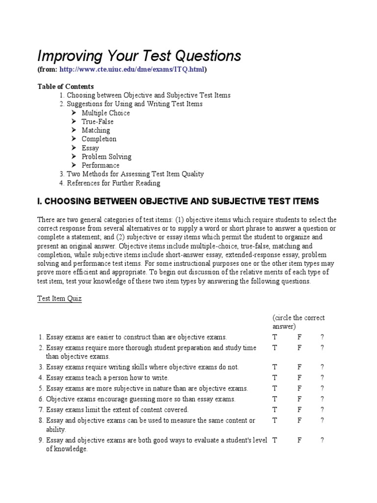 Optimize Your Test Questions Effectively | PDF | Multiple Choice | Test ...