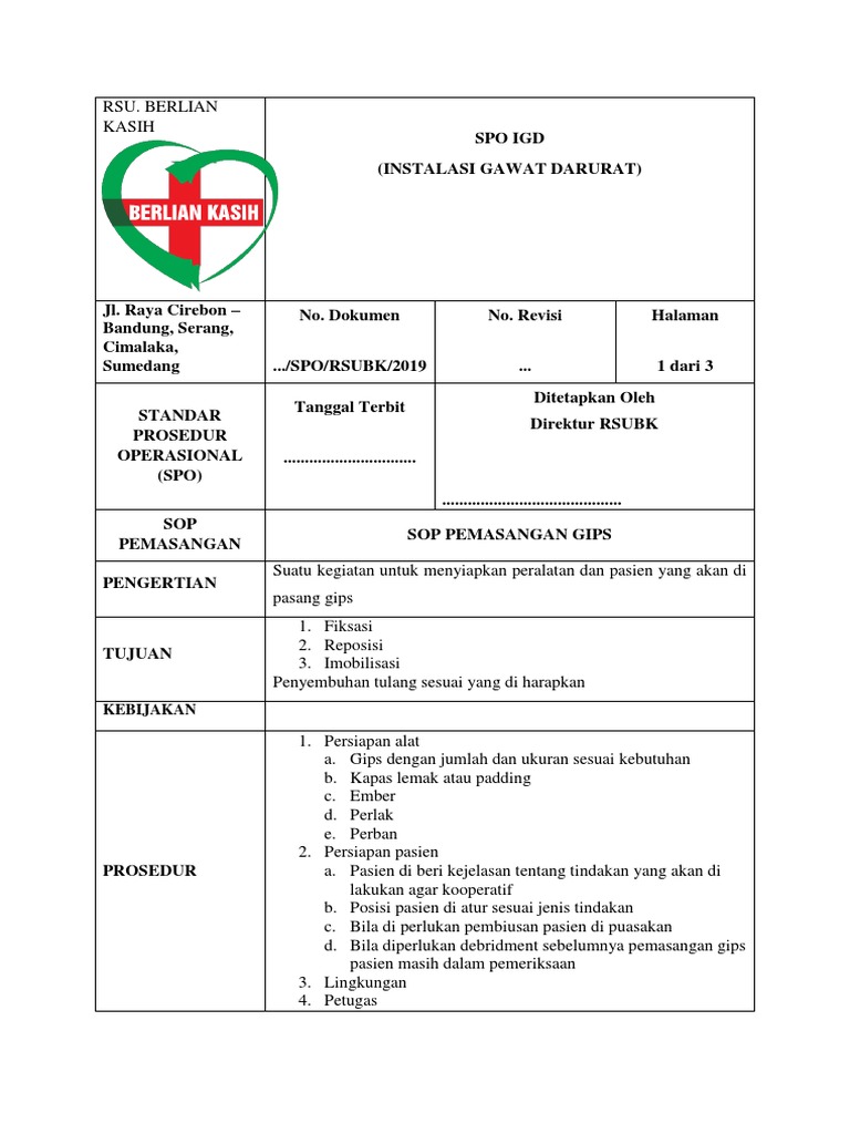 Sop Pemasangan Gips | PDF