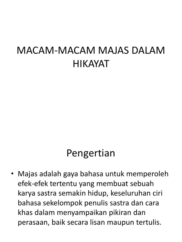 Macam Macam Majas Dalam Hikayat