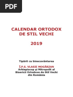 Calendar Ortodox de Stil Vechi 2019