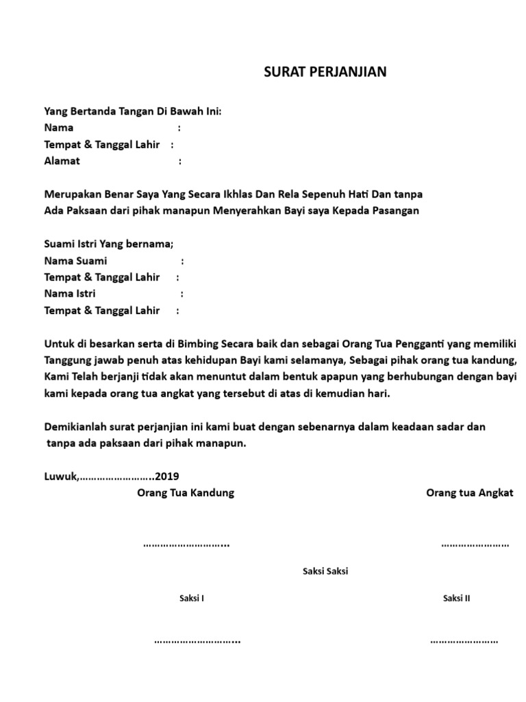 Surat Adopsi Anak | PDF