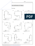 Area and Perimeter of L Shapes Worksheet