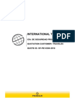 International Transport: Cía. de Seguridad Prosegur S.A. Quotation Customer: Travelex QUOTE ID: OF-PE14304-2018