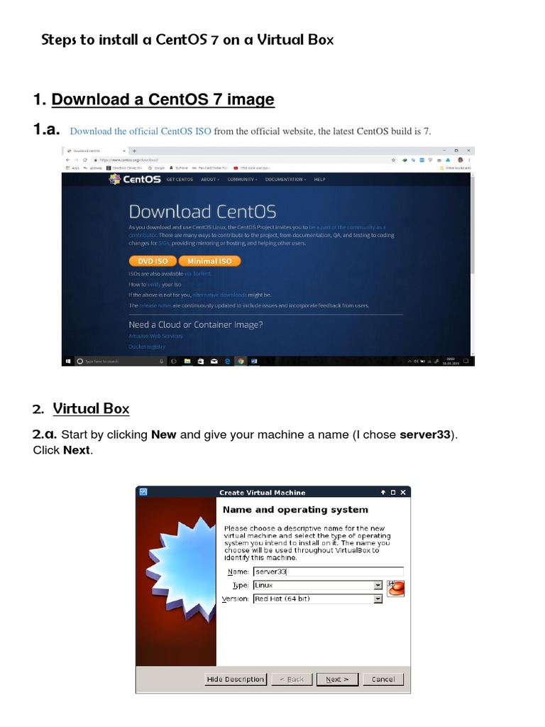 Steps To Install A CentOS 7 On A Virtual Box | PDF | Login | Virtual ...