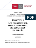 Orígenes Del Sistema Nacional de Educación en España