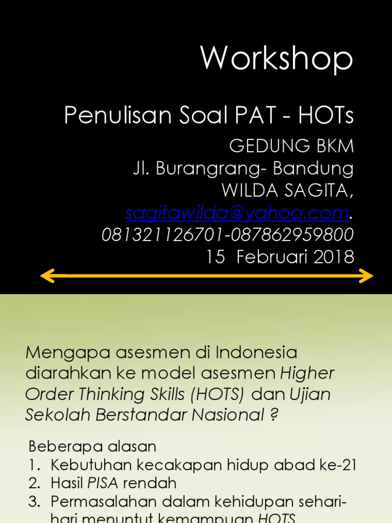 Penulisan Soal Berbasis Hots Ppt