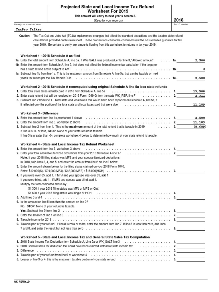 Drake State Refund As Taxable Worksheet (2018) PDF