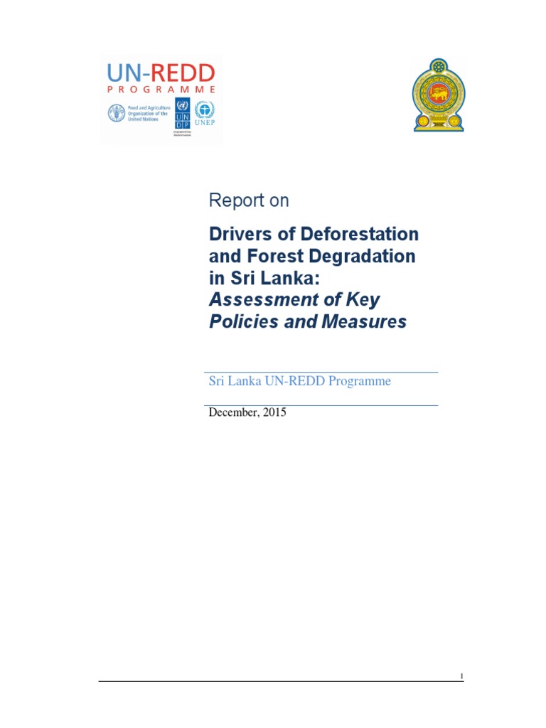 Assessing Key Drivers of Deforestation and Forest Degradation in Sri ...