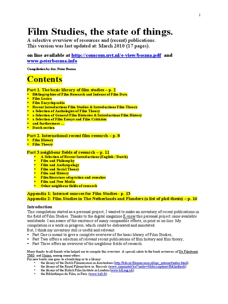 Bibliography essay film picture