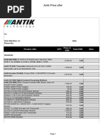 Antik Price List - 2018