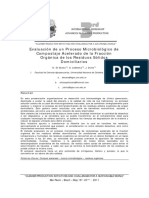 Evaluación de Un Proceso Microbiológico de Compostaje Acelerado de La Fracción Orgánica de Los Residuos Sólidos Domiciliarios