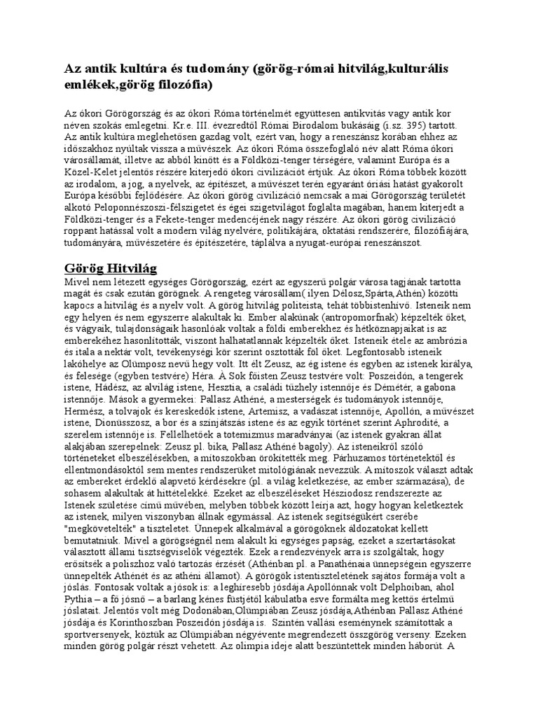 Antik Kultúra | PDF
