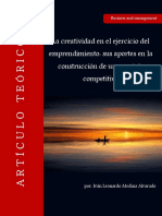 La Creatividad en El Ejercicio Del Emprendimiento: Sus Aportes en La Construcción de Una Ventaja Competitiva