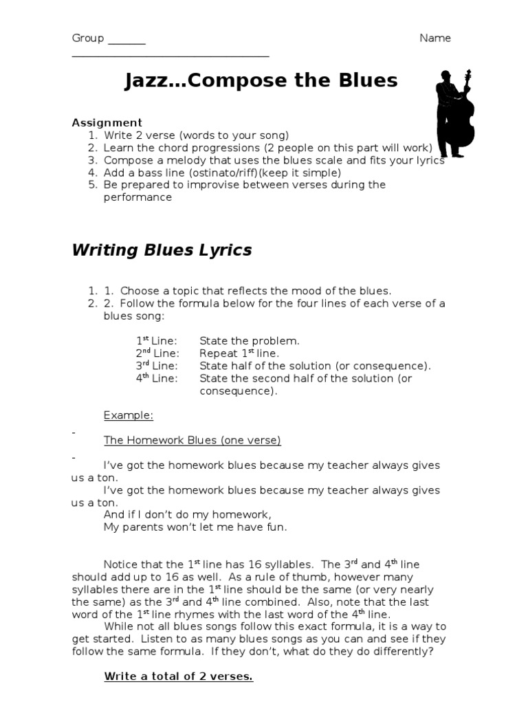 Compose The Blues Song Structure Scale Music