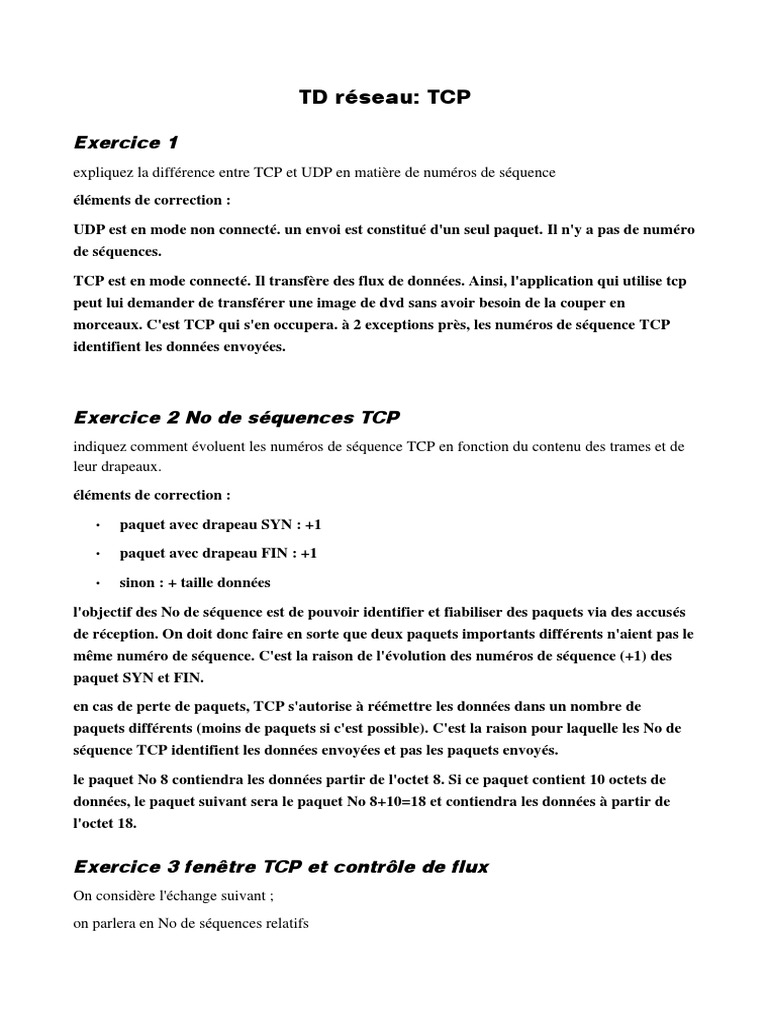 Différences entre TCP et UDP | PDF | Protocole de contrôle de ...