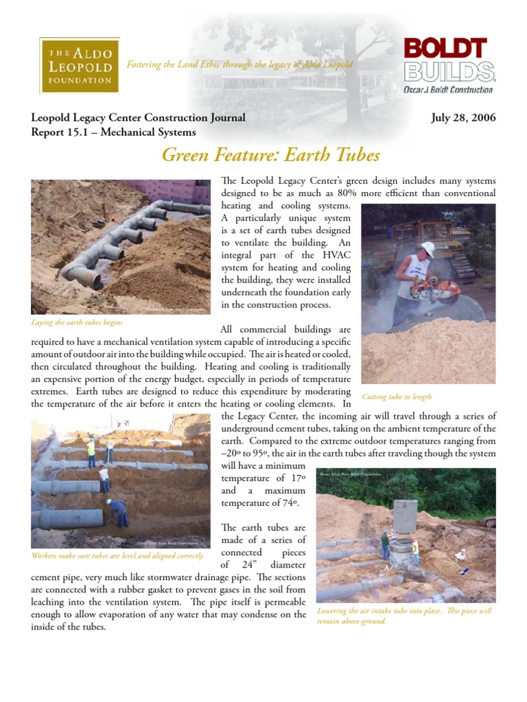 Earth Tube Cooling System Overview | PDF