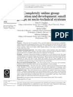 Completely Online Group Formation and Development: Small Groups As Socio-Technical Systems