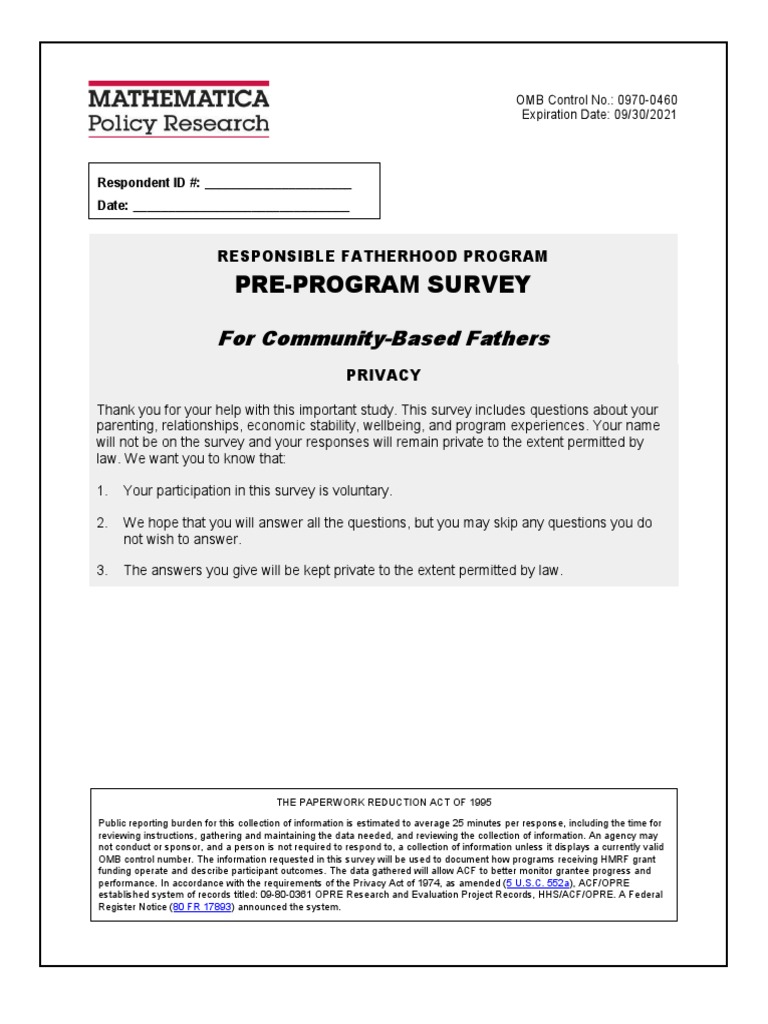 Pre-Program Survey | PDF | Marriage | Social Institutions
