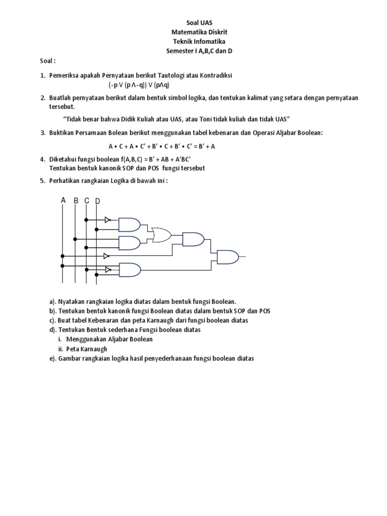 Soal Uas Matdisk Ti 2018 2019