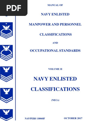 MANUAL OF NAVY ENLISTED MANPOWER AND PERSONNEL CLASSIFICATIONS AND OCCUPATIONAL STANDARDS, VOL II