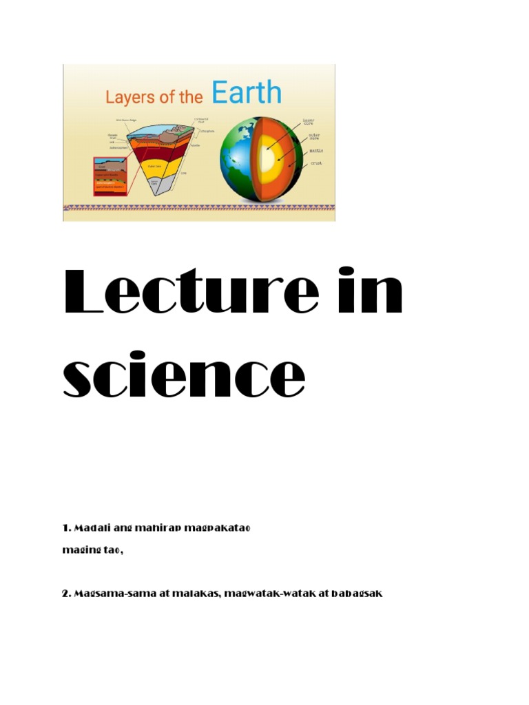 Lecture in Science PDF