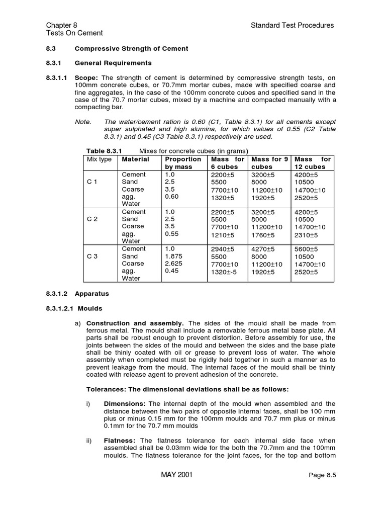 Compressive Strength Testing of Cement: Procedures and Requirements for ...