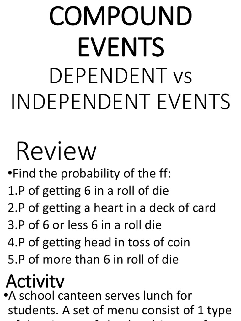 Compound Events | PDF | Probability | Teaching Mathematics