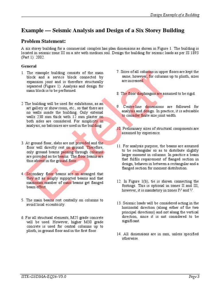 Seismic Design of a Six Storey Building | PDF | Beam (Structure) | Column