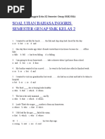 Soal Ujian Bahasa Inggris Kelas XI Semester Genap SMK Jadi 5