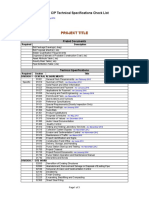 Master CIP Technical Specification Check List