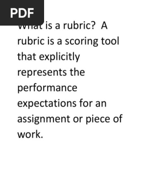What is a Rubric