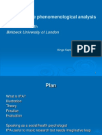 Interpretative phenomenological analysis (IPA