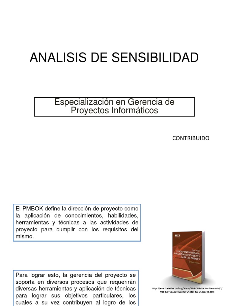 An lisis de sensibilidad una herramienta til para la gesti n de