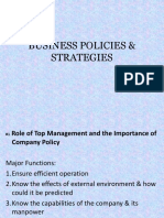 Business Policies & Strategies