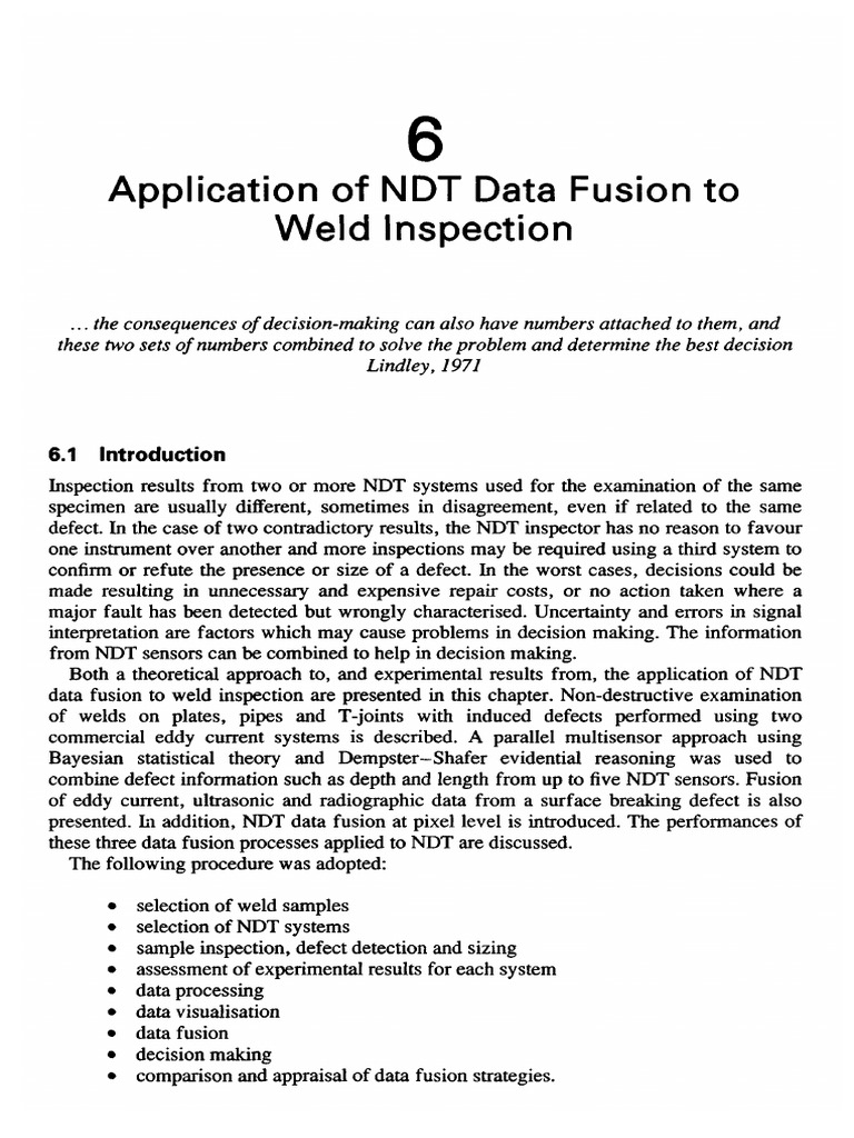 6 Application of NDT Data Fusion To Weld Inspection | PDF ...