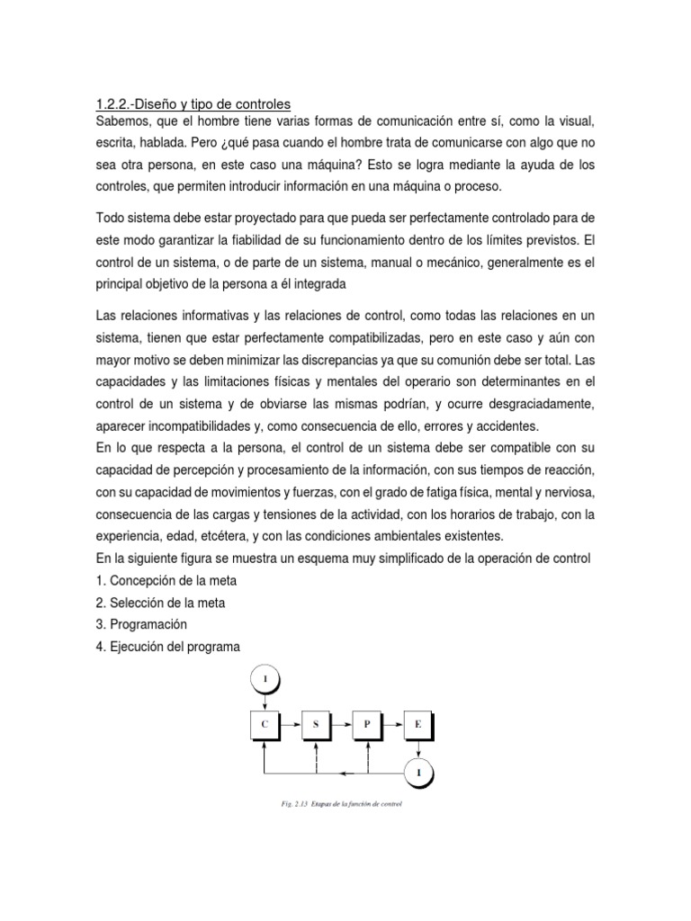 Diseño y Tipos de Controles Ergonomía | PDF | Factores humanos y ...